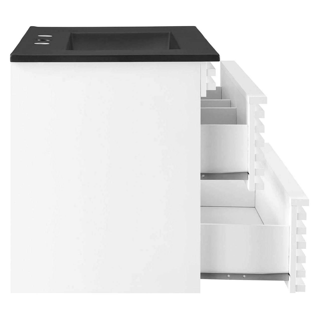 Ventra Floating Vanity Unit, Medium, White & Black