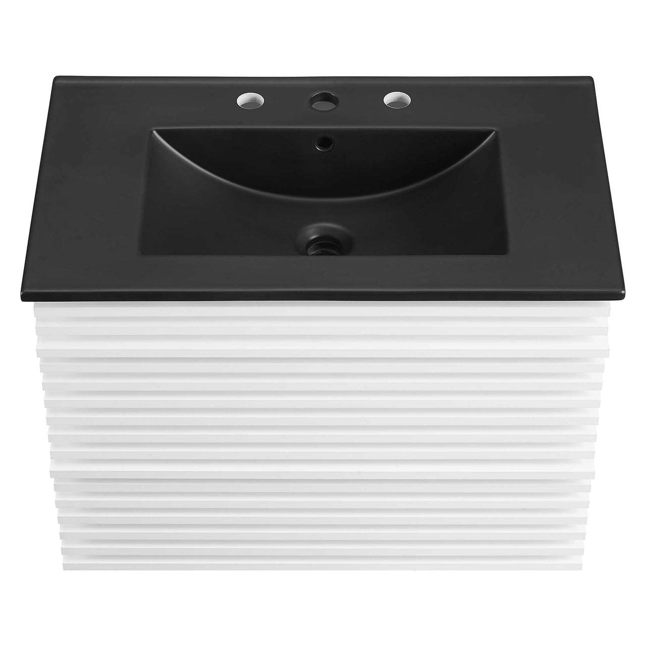 Ventra Floating Vanity Unit, Medium, White & Black