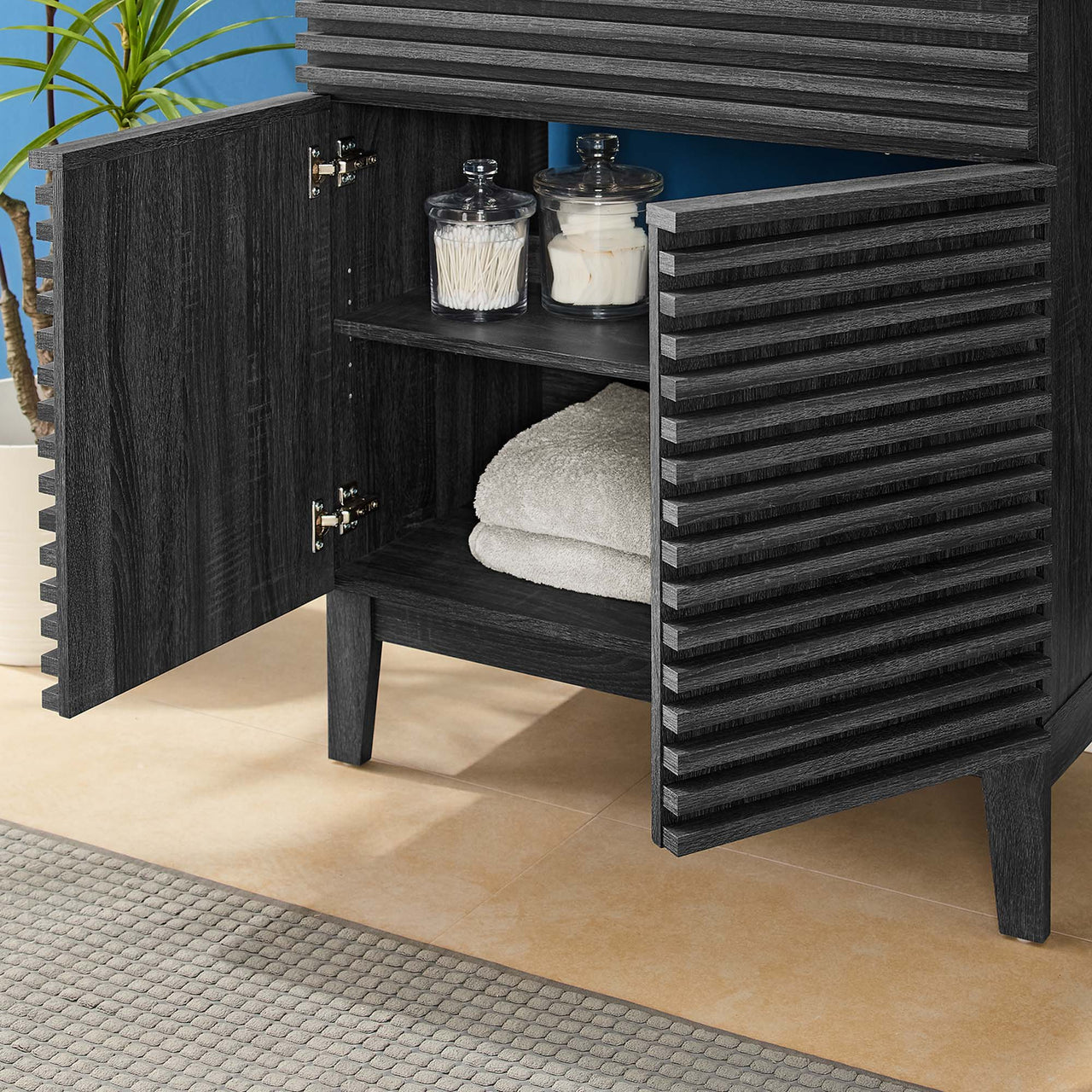 Ventra Vanity Unit, Medium, Charcoal & Black