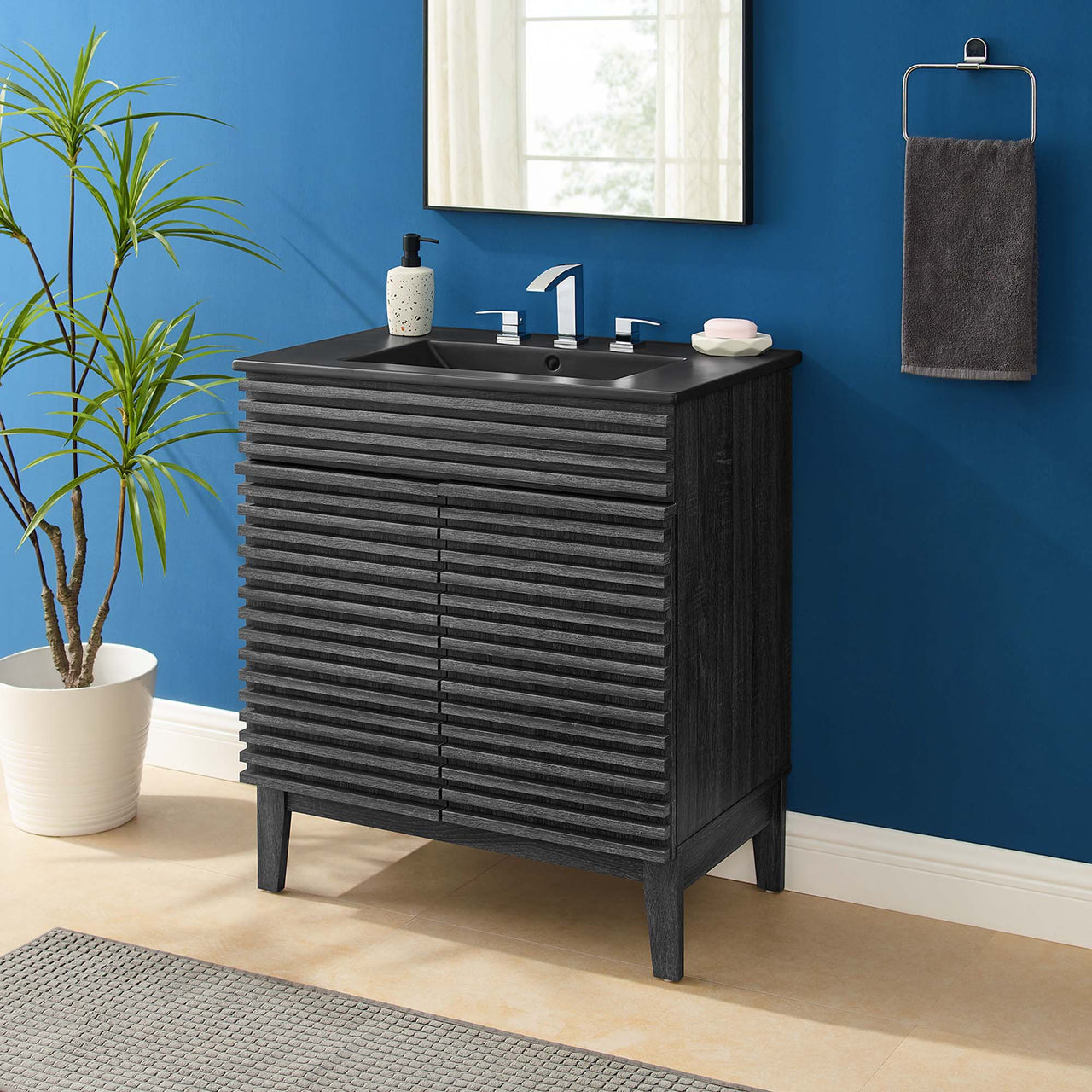 Ventra Vanity Unit, Medium, Charcoal & Black