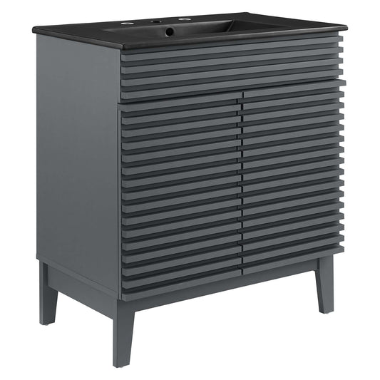 Ventra Vanity Unit, Medium, Gray & Black
