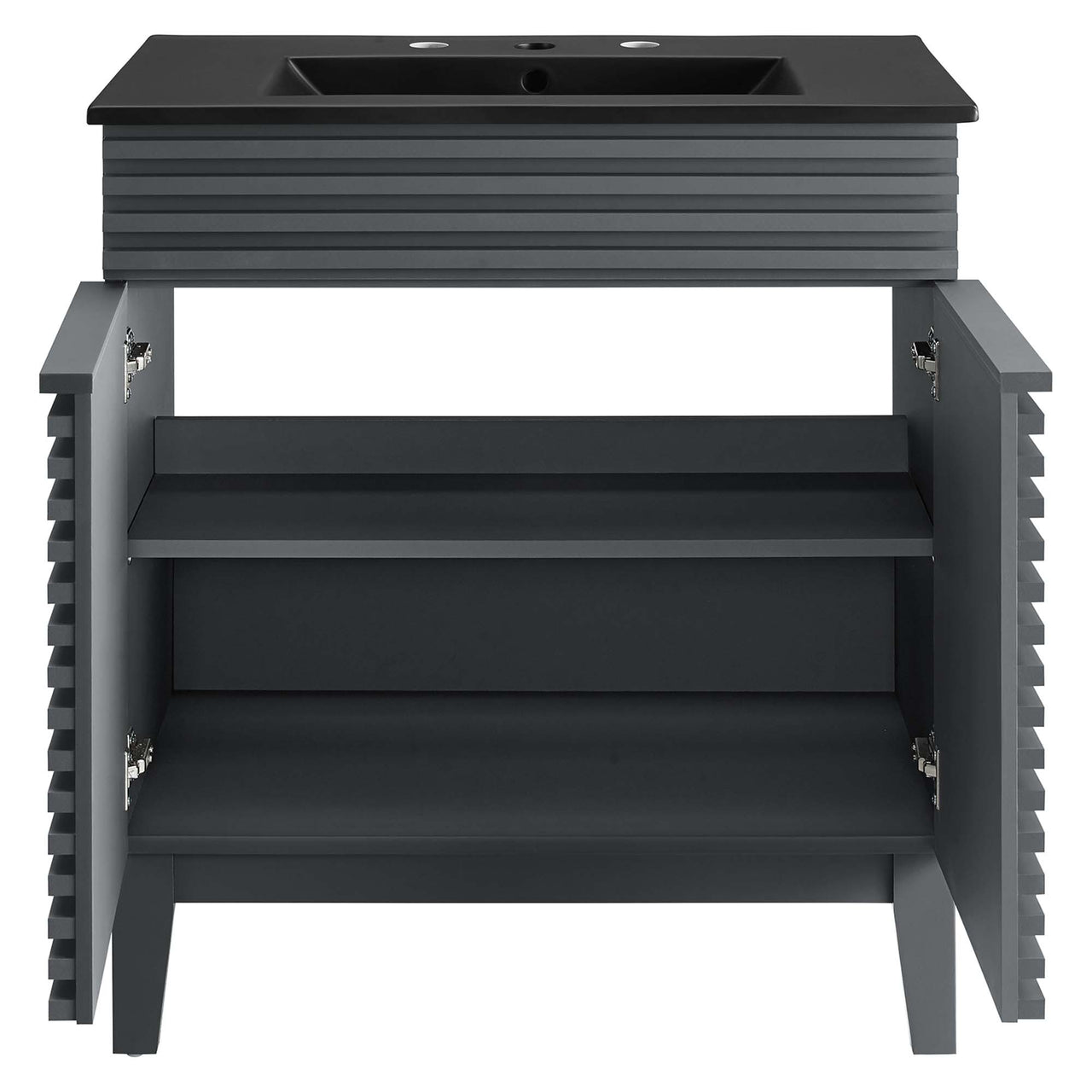 Ventra Vanity Unit, Medium, Gray & Black
