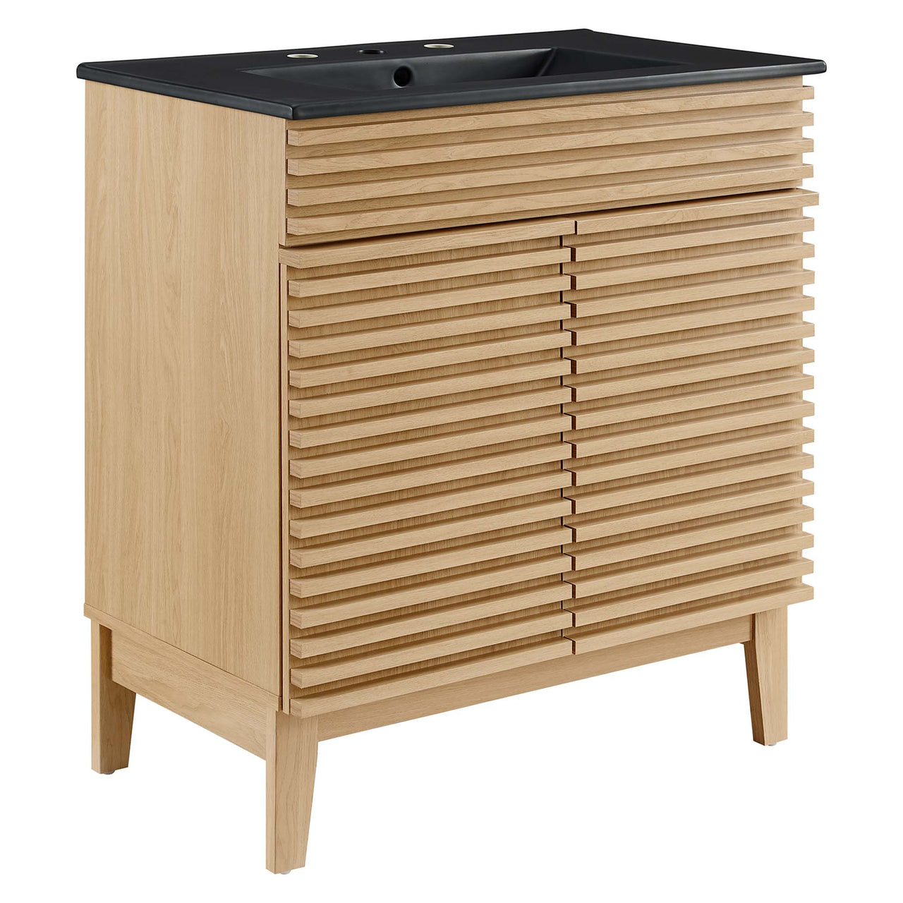 Ventra Vanity Unit, Medium, Oak & Black