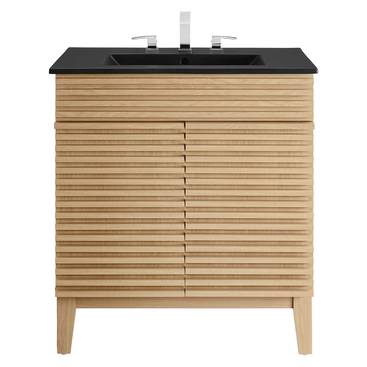 Ventra Vanity Unit, Medium, Oak & Black