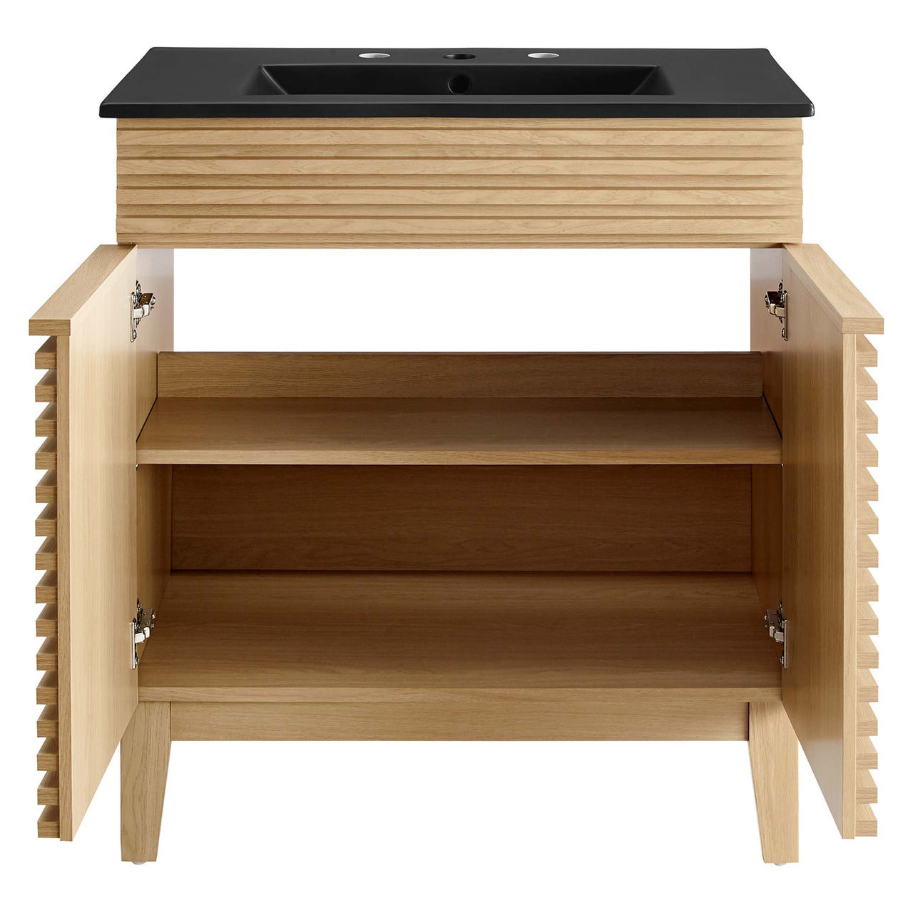 Ventra Vanity Unit, Medium, Oak & Black