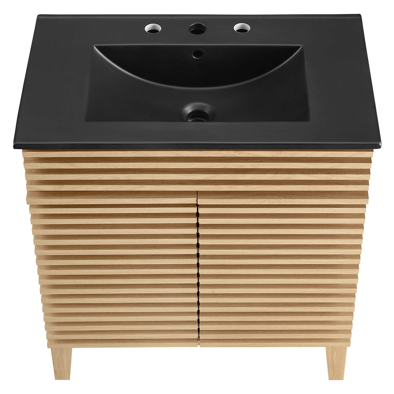 Ventra Vanity Unit, Medium, Oak & Black