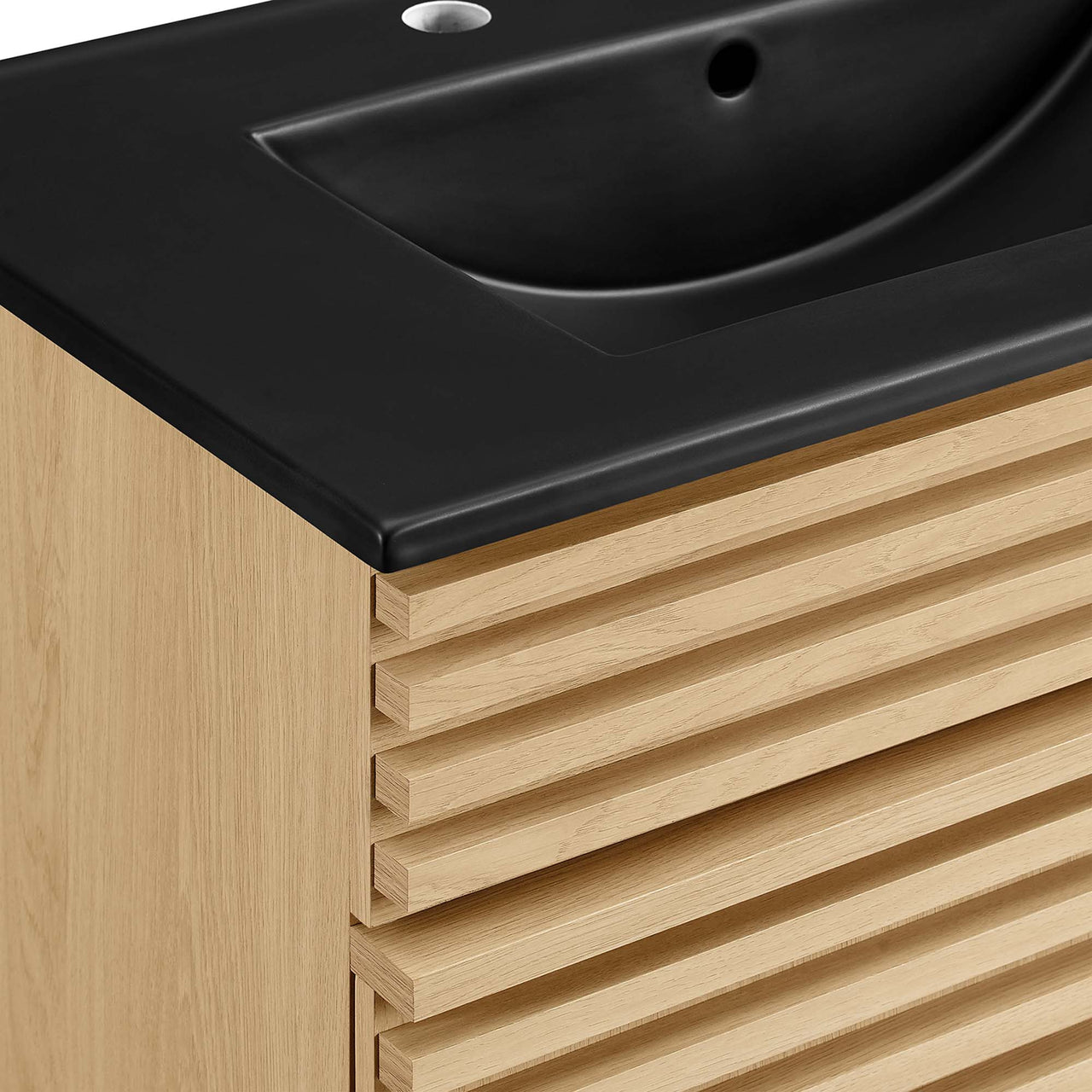Ventra Vanity Unit, Medium, Oak & Black