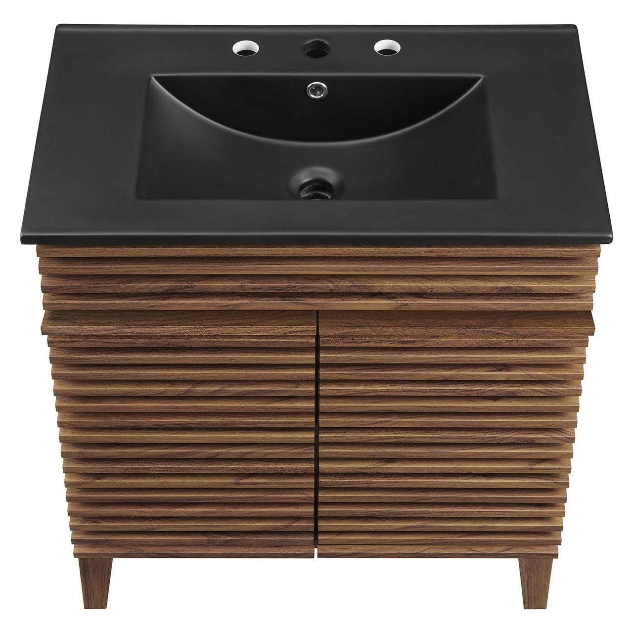 Ventra Vanity Unit, Medium, Walnut & Black
