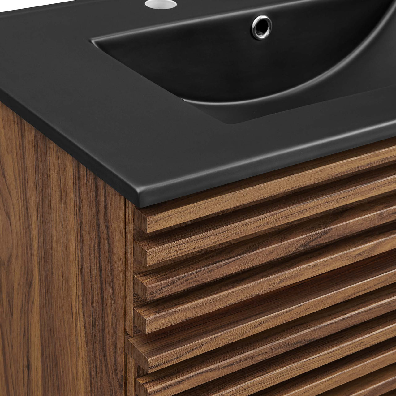 Ventra Vanity Unit, Medium, Walnut & Black