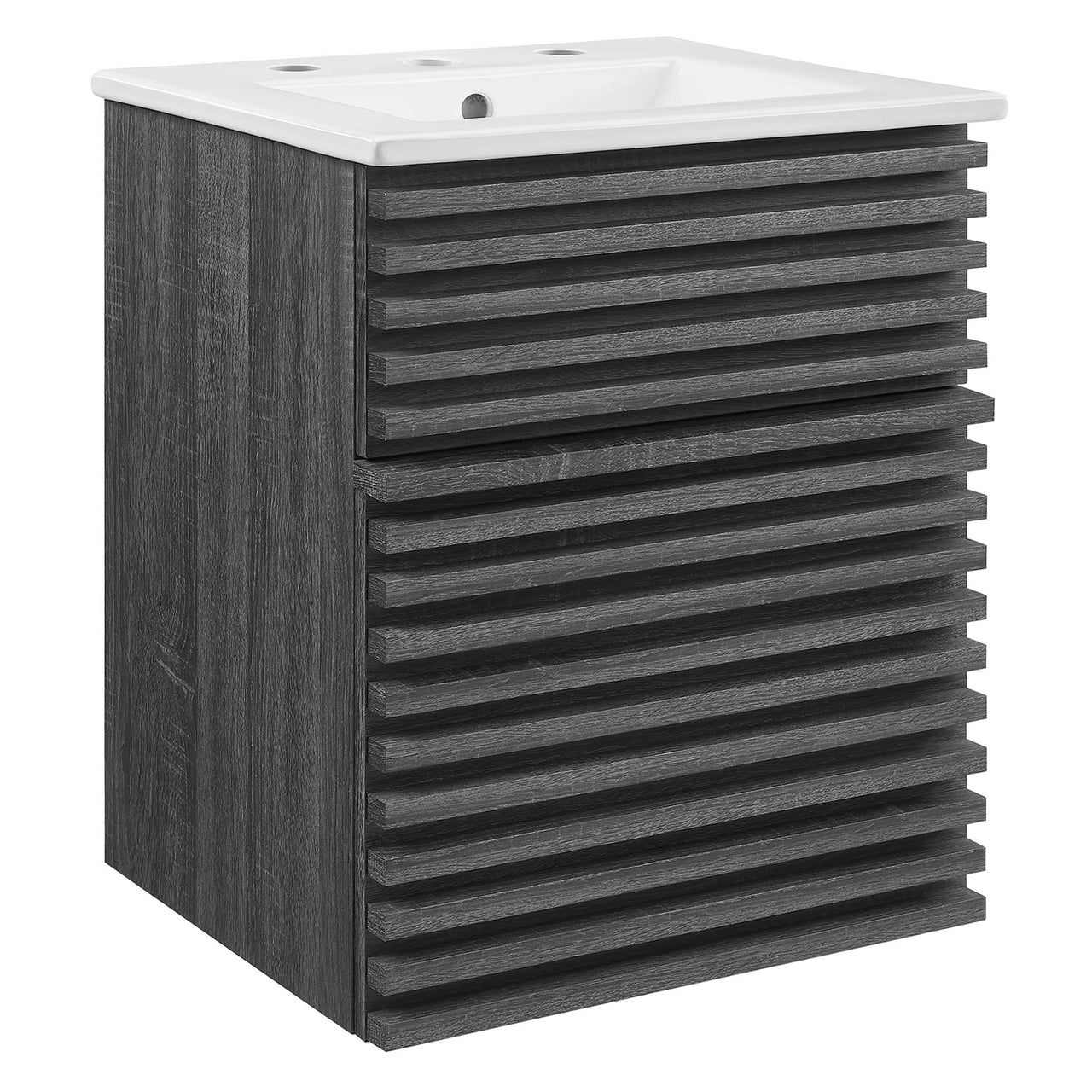 Ventra Floating Vanity Unit, Extra Small, Charcoal & White