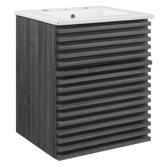 Ventra Floating Vanity Unit, Extra Small, Charcoal & White