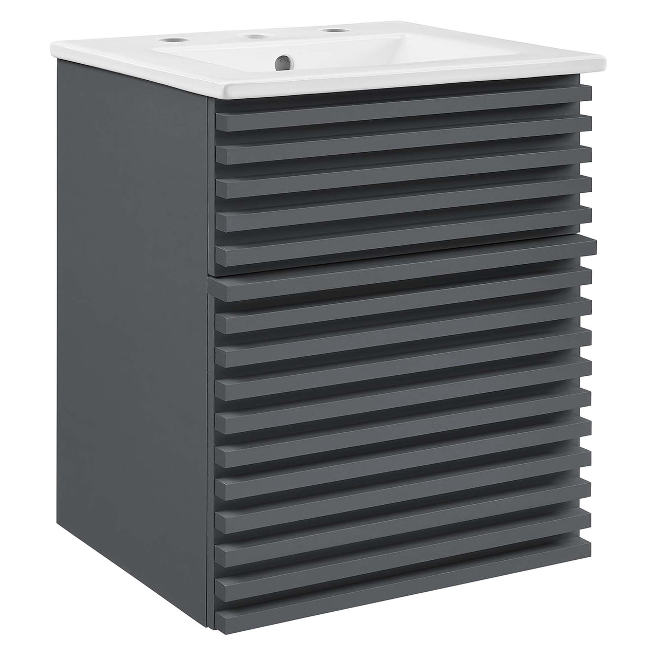 Ventra Floating Vanity Unit, Extra Small, Gray & White