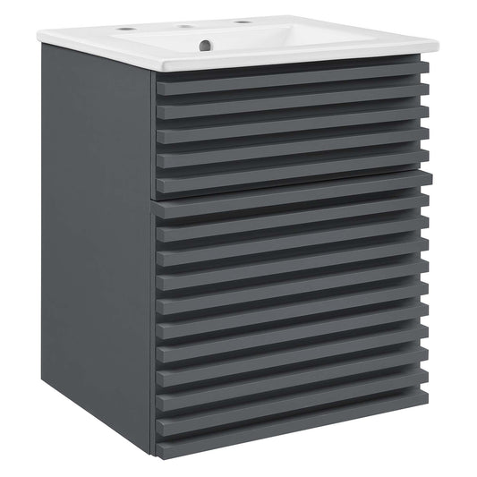 Ventra Floating Vanity Unit, Extra Small, Gray & White