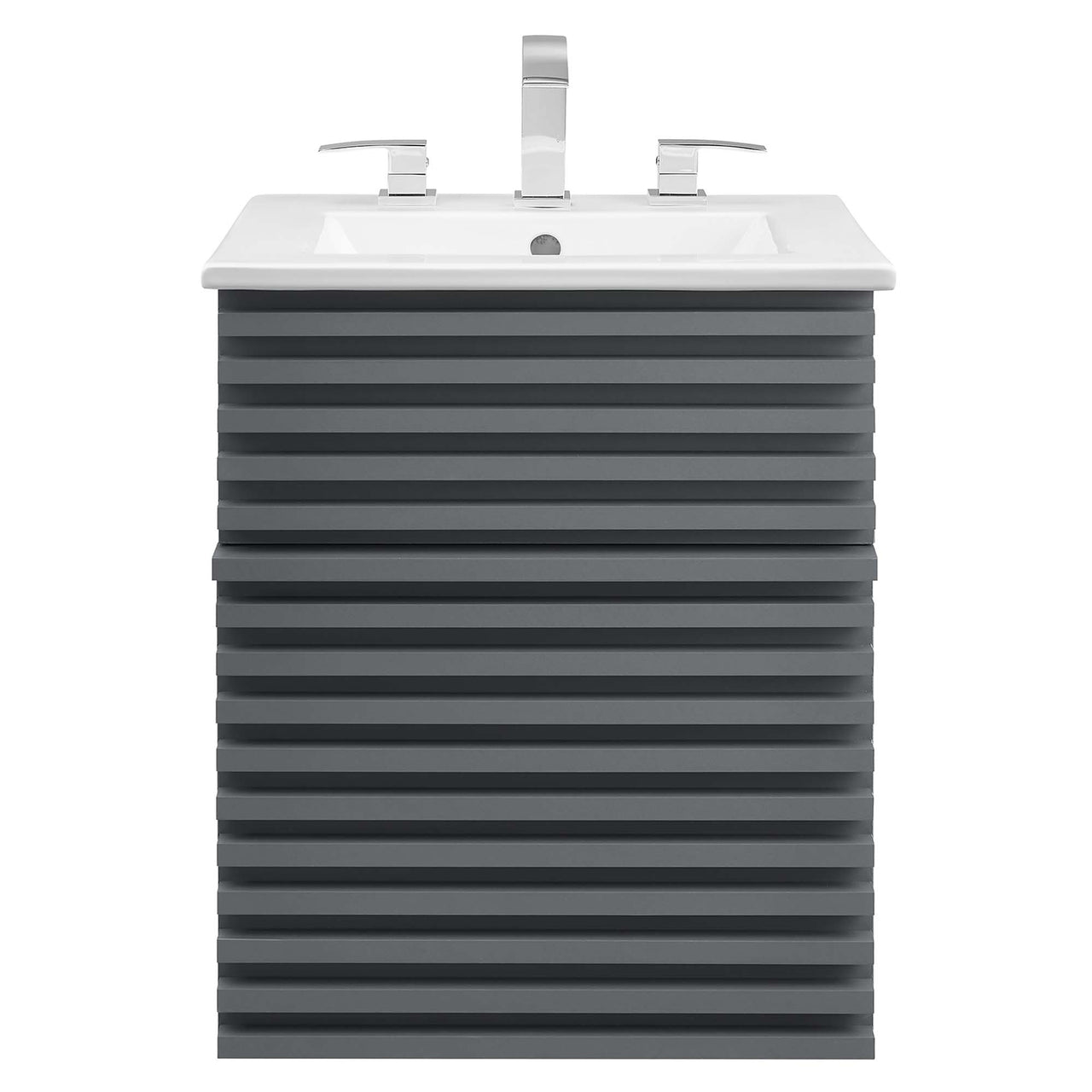 Ventra Floating Vanity Unit, Extra Small, Gray & White