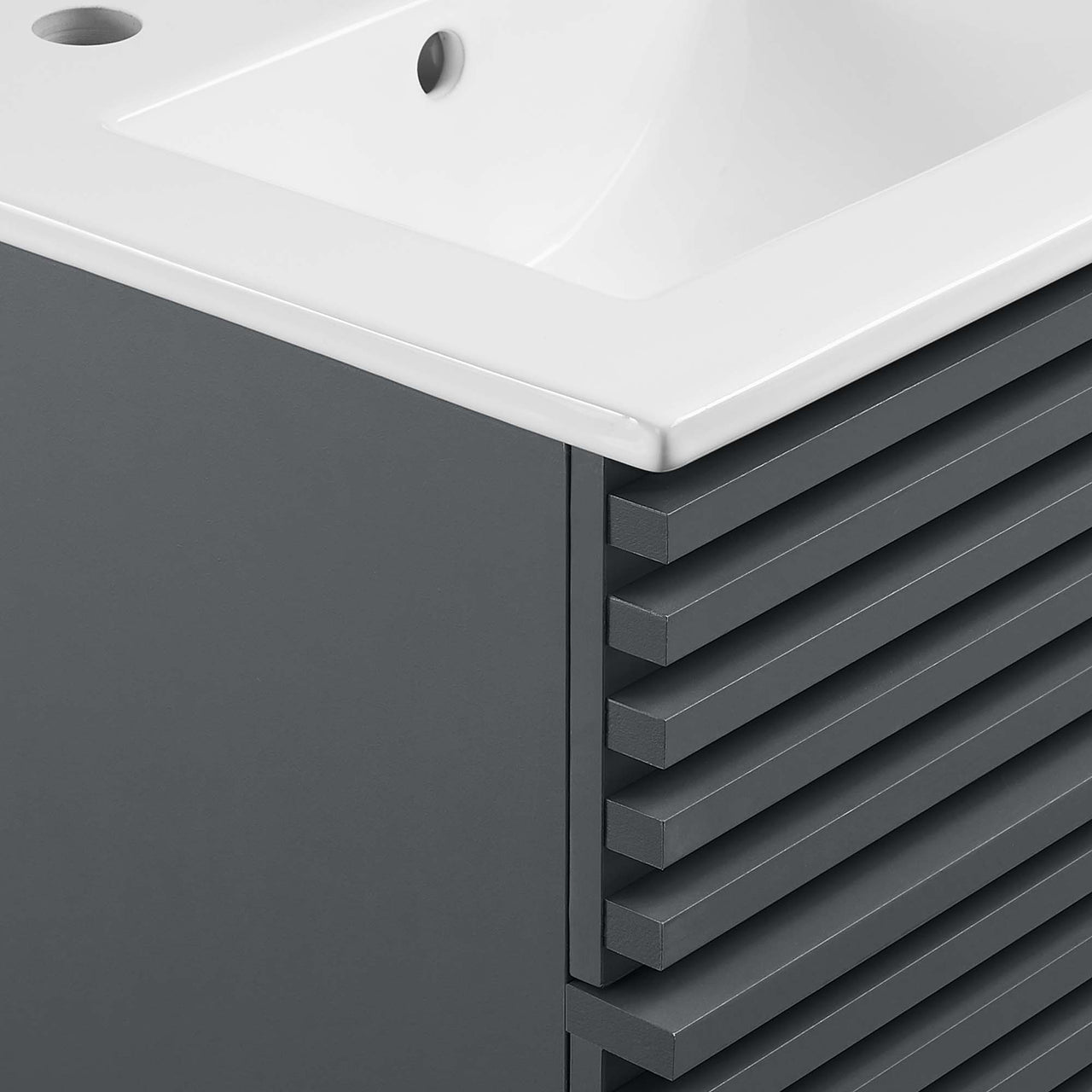 Ventra Floating Vanity Unit, Extra Small, Gray & White