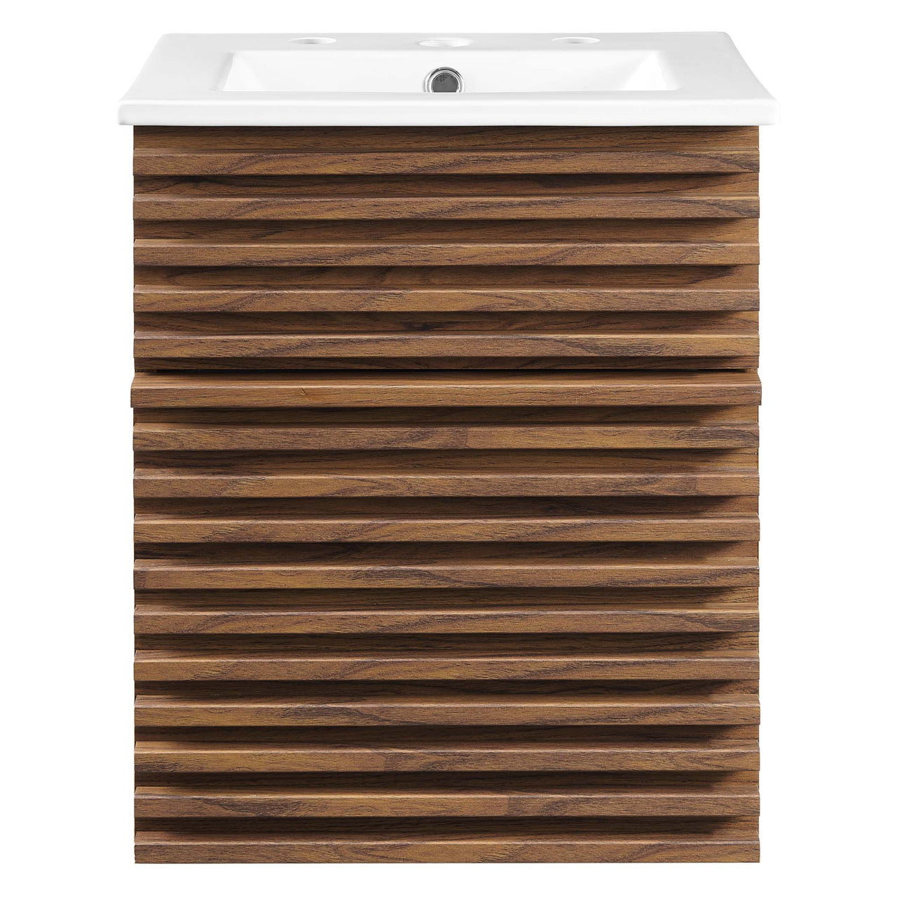 Ventra Floating Vanity Unit, Extra Small, Walnut & White