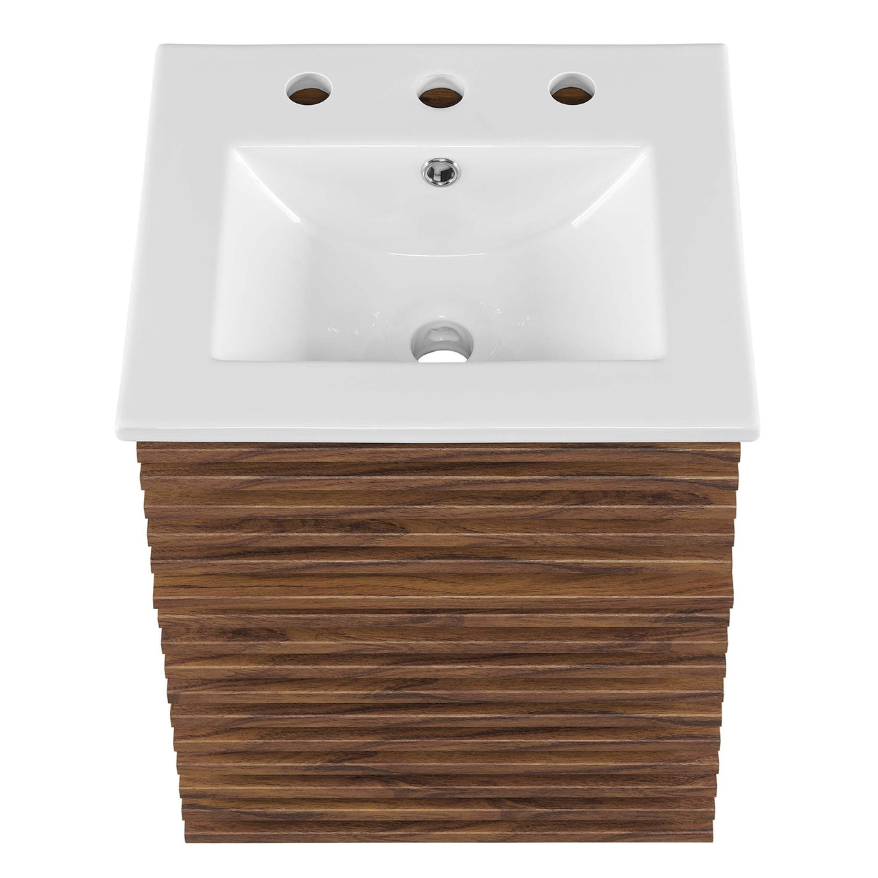 Ventra Floating Vanity Unit, Extra Small, Walnut & White