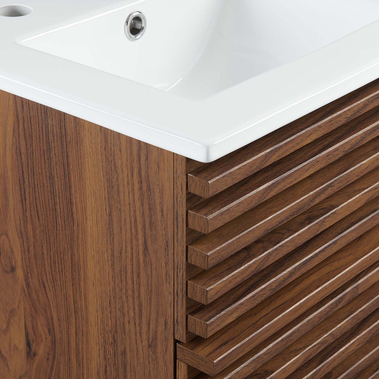 Ventra Floating Vanity Unit, Extra Small, Walnut & White