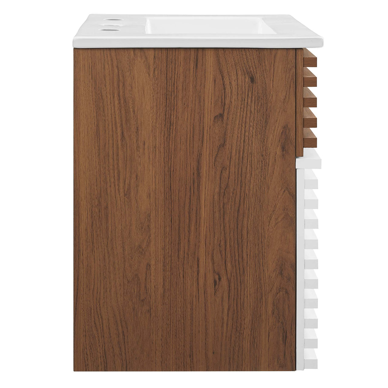 Ventra Floating Vanity Unit, Extra Small, Walnut & White
