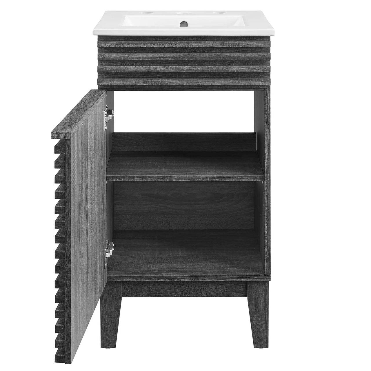 Ventra Vanity Base with Storage, Extra Small, Charcoal & White
