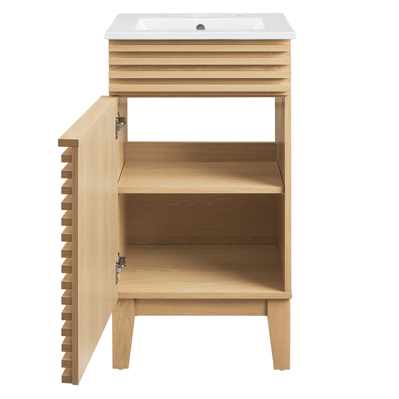 Ventra Vanity Base with Storage, Extra Small, Oak & White