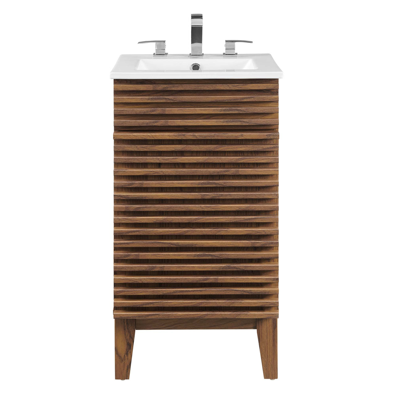 Ventra Vanity Base with Storage, Extra Small, Walnut & White