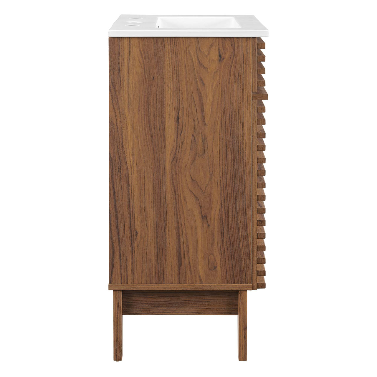 Ventra Vanity Base with Storage, Extra Small, Walnut & White