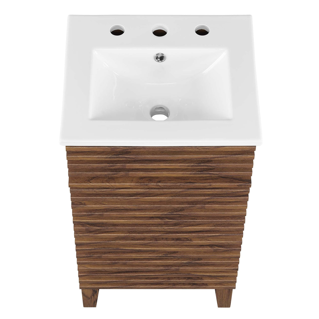Ventra Vanity Base with Storage, Extra Small, Walnut & White