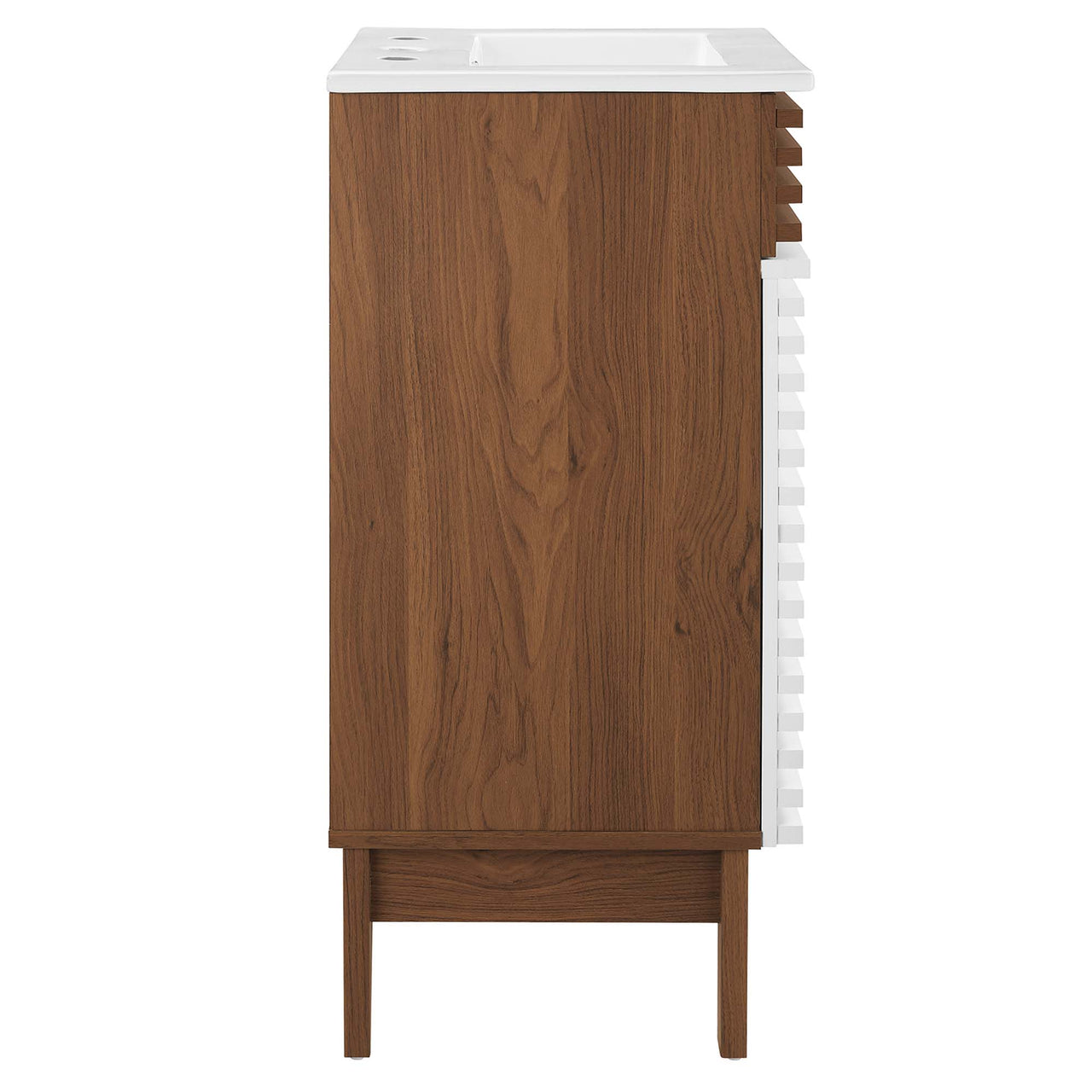 Ventra Vanity Base with Storage, Extra Small, Walnut & White