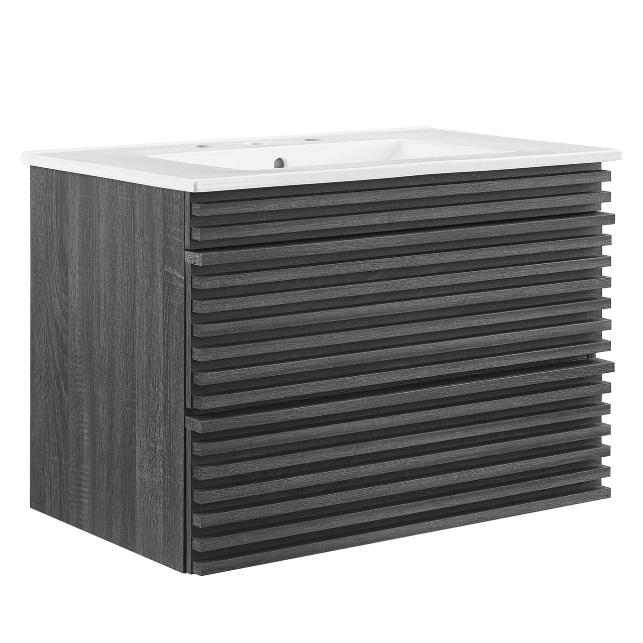 Ventra Floating Vanity Unit, Medium, Charcoal & White