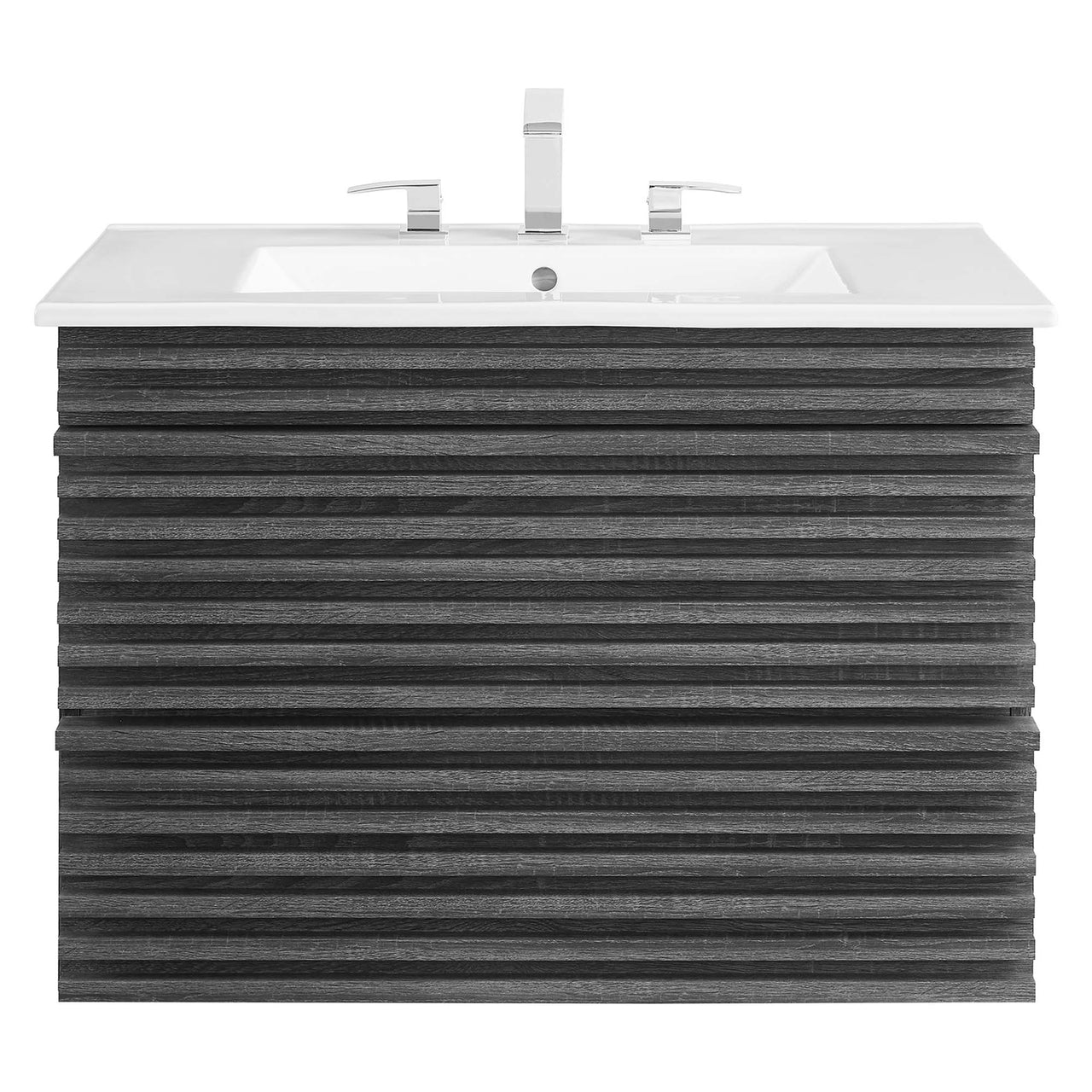 Ventra Floating Vanity Unit, Medium, Charcoal & White