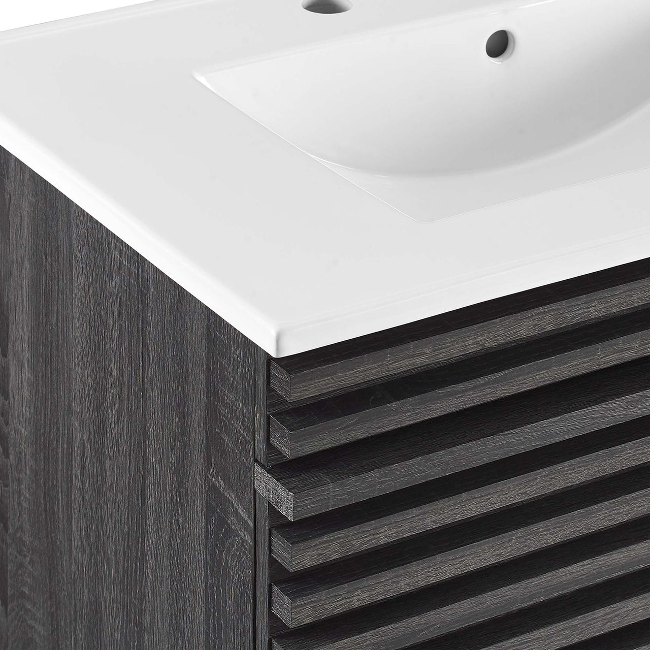 Ventra Floating Vanity Unit, Medium, Charcoal & White