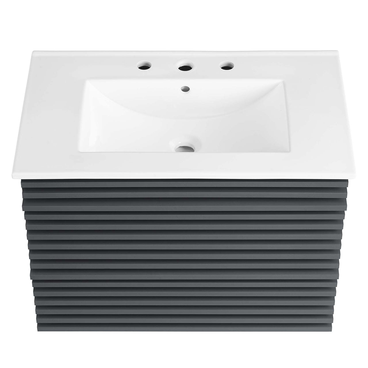 Ventra Floating Vanity Unit, Medium, Gray & White