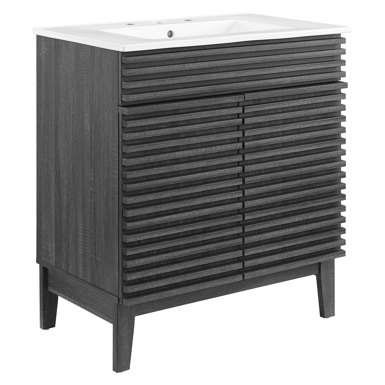 Ventra Vanity Base with Storage, Medium, Charcoal & White