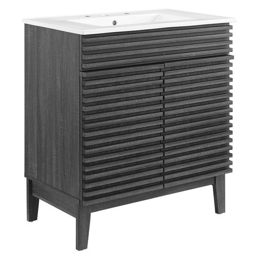 Ventra Vanity Base with Storage, Medium, Charcoal & White