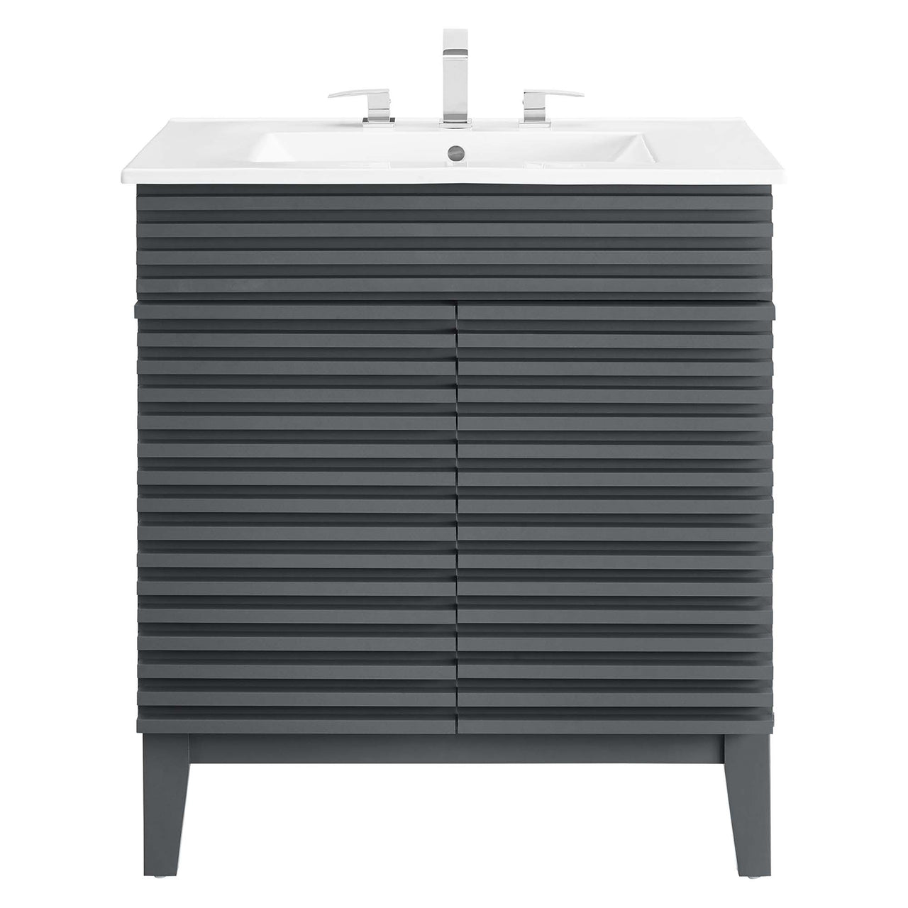 Ventra Vanity Base with Storage, Medium, Gray & White