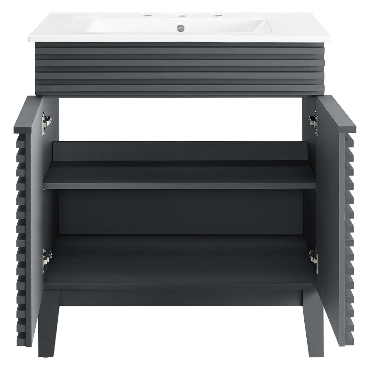 Ventra Vanity Base with Storage, Medium, Gray & White