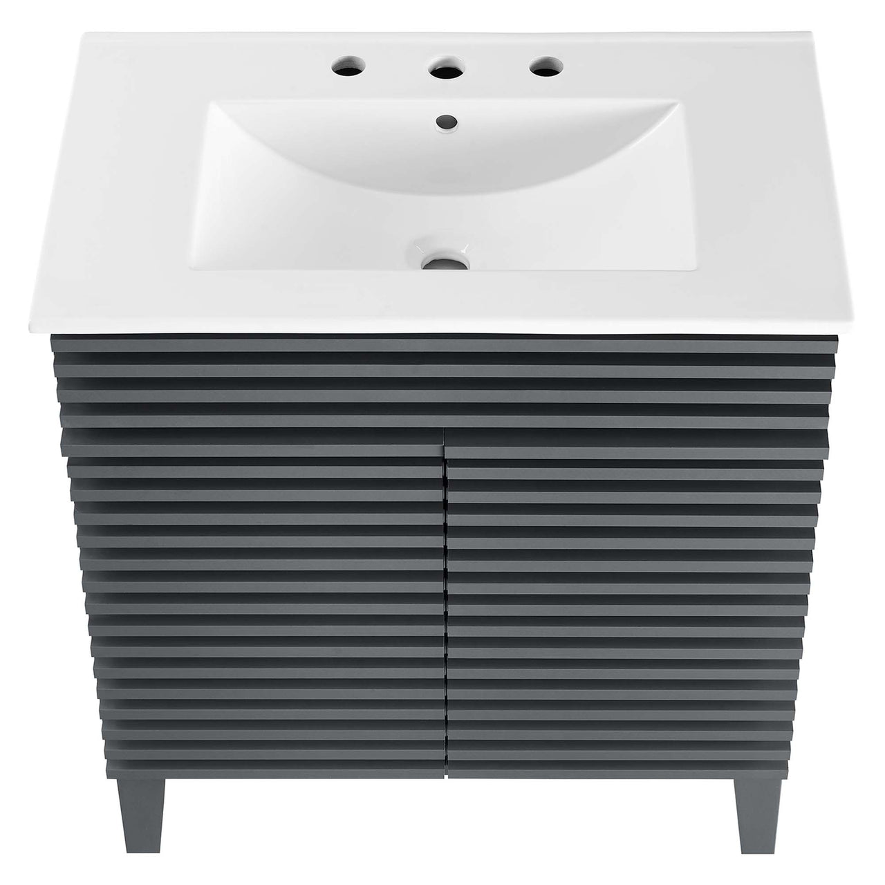 Ventra Vanity Base with Storage, Medium, Gray & White
