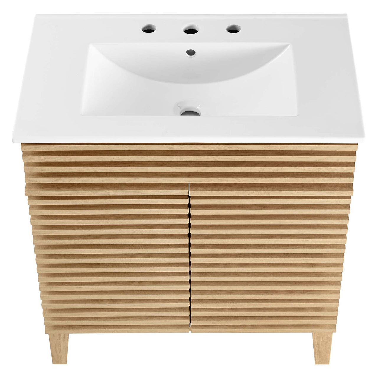 Ventra Vanity Base with Storage, Medium, Oak & White