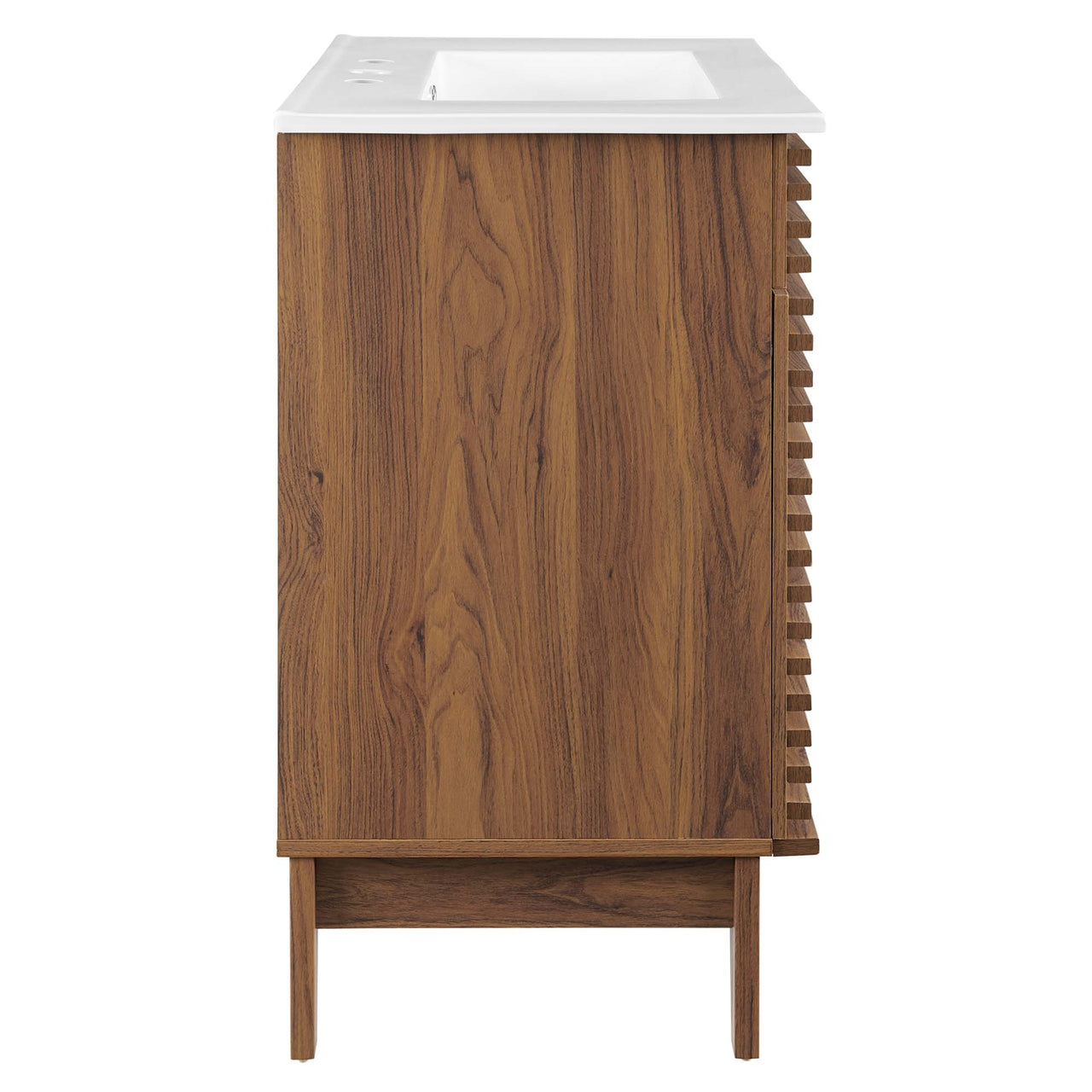 Ventra Vanity Base with Storage, Medium, Walnut & White