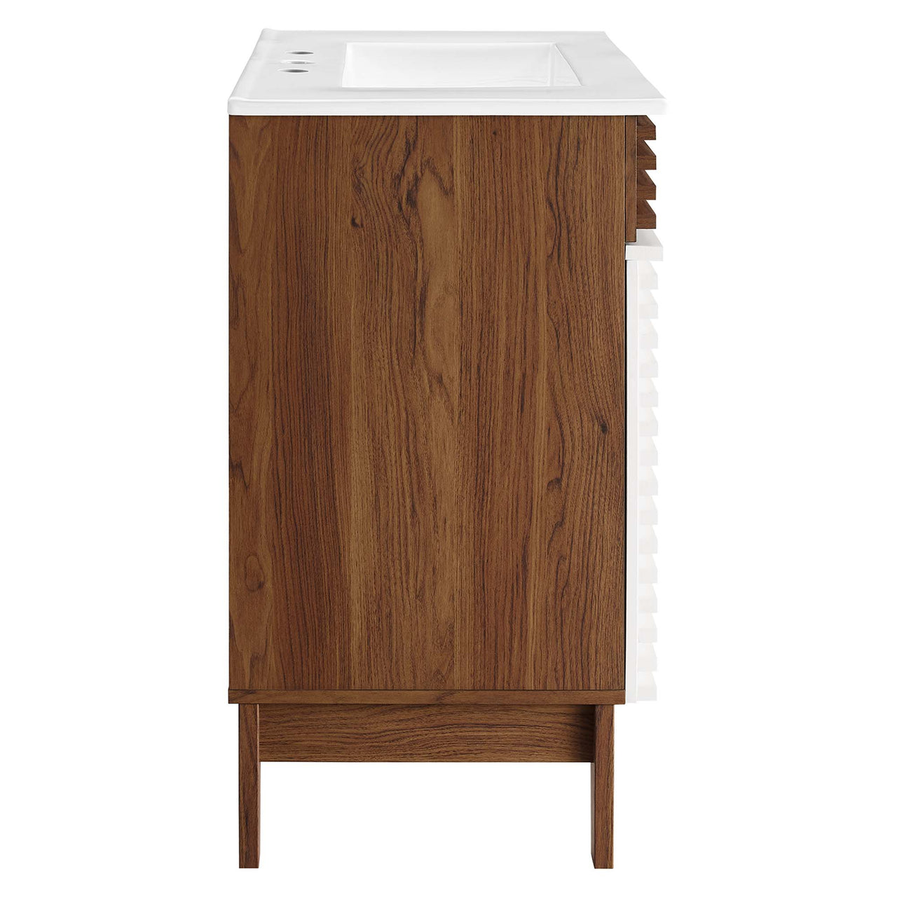 Ventra Vanity Base with Storage, Medium, Walnut & White