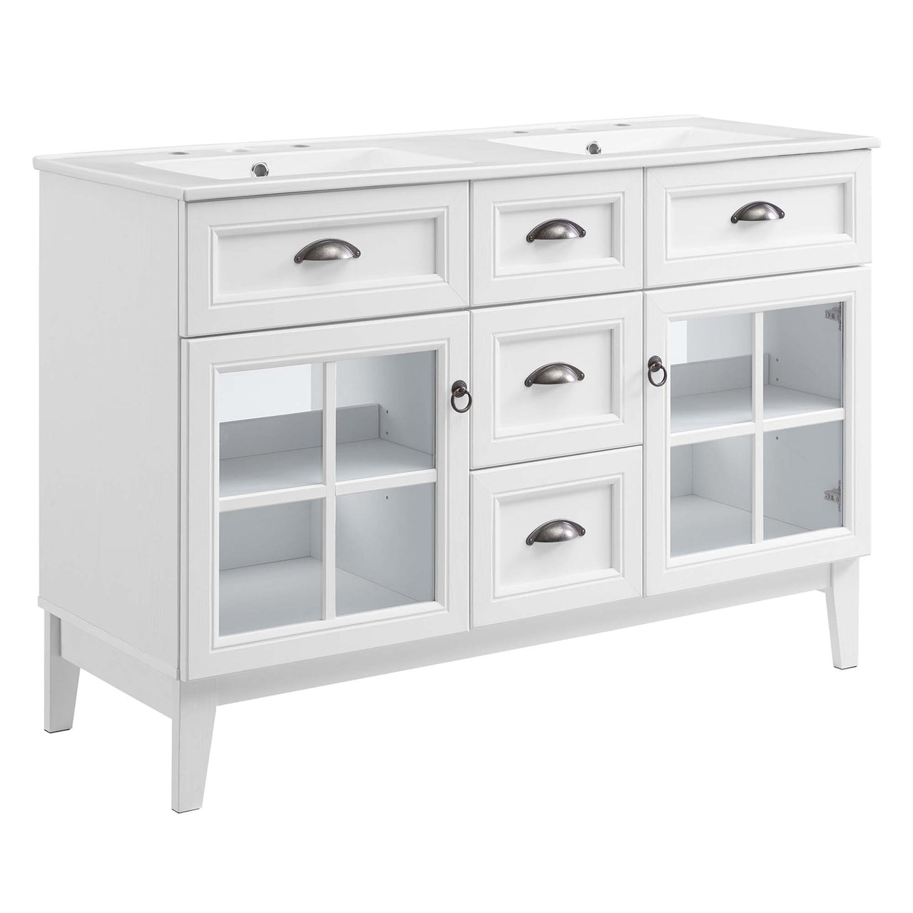 Paradise Double Sink Vanity Unit, Extra Large, White
