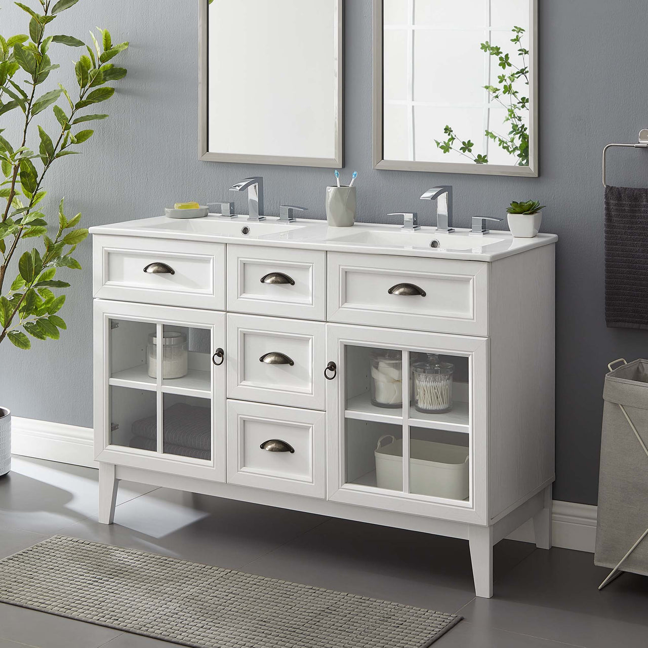 Paradise Double Sink Vanity Unit, Extra Large, White