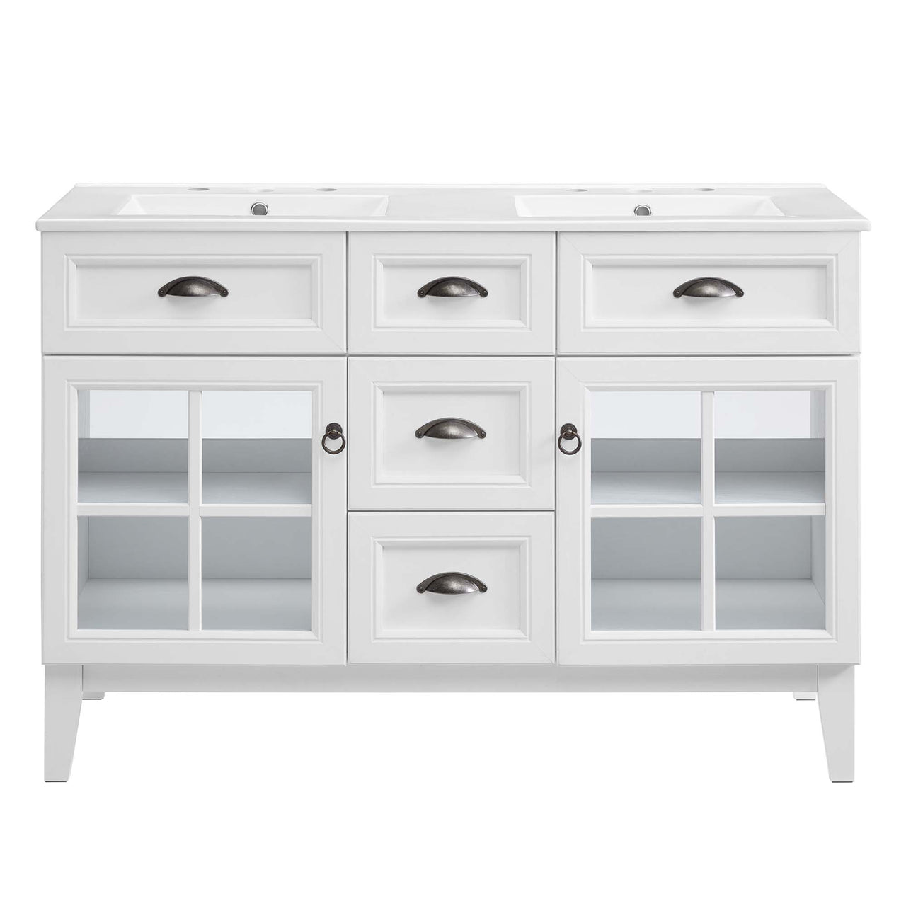 Paradise Double Sink Vanity Unit, Extra Large, White