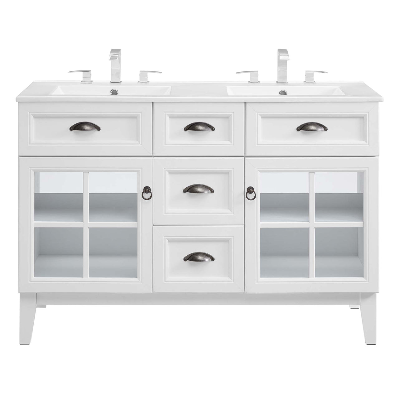 Paradise Double Sink Vanity Unit, Extra Large, White
