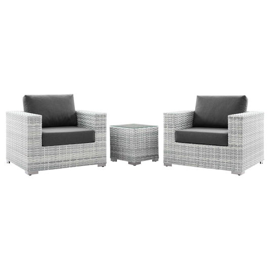 Conversation 3-Piece Alfresco Set, Light Gray & Charcoal