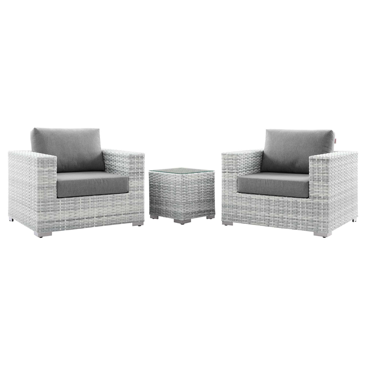Conversation 3-Piece Alfresco Set, Light Gray & Gray