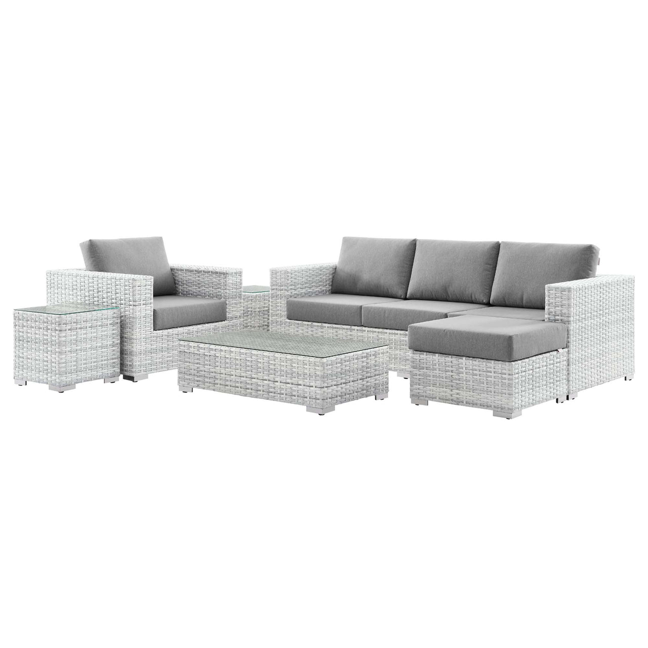 Conversation 6-Piece Alfresco Set, Light Gray & Gray