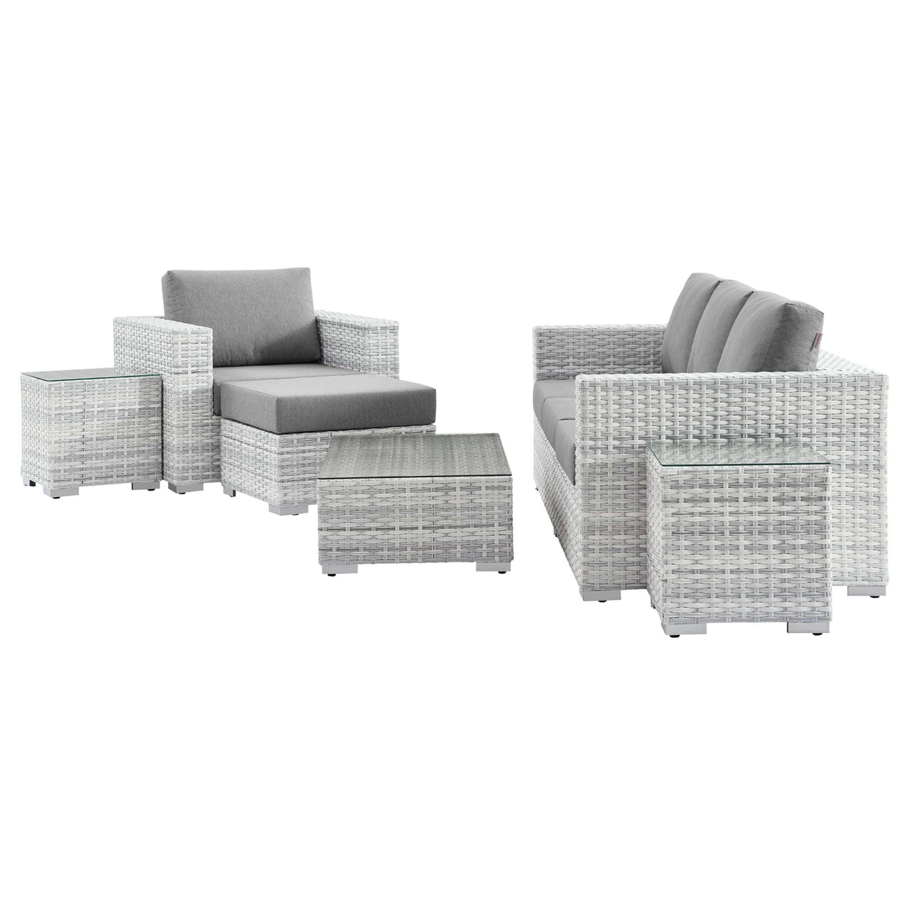 Conversation 6-Piece Alfresco Set, Light Gray & Gray