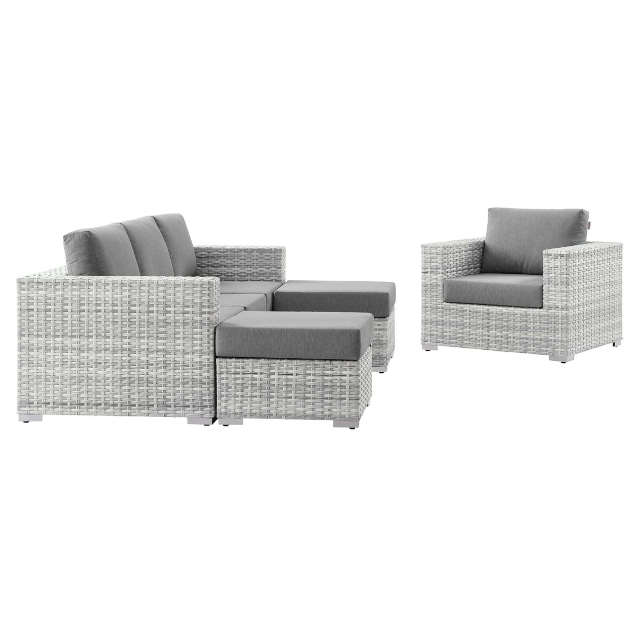 Conversation 4-Piece Alfresco Set, Light Gray & Gray